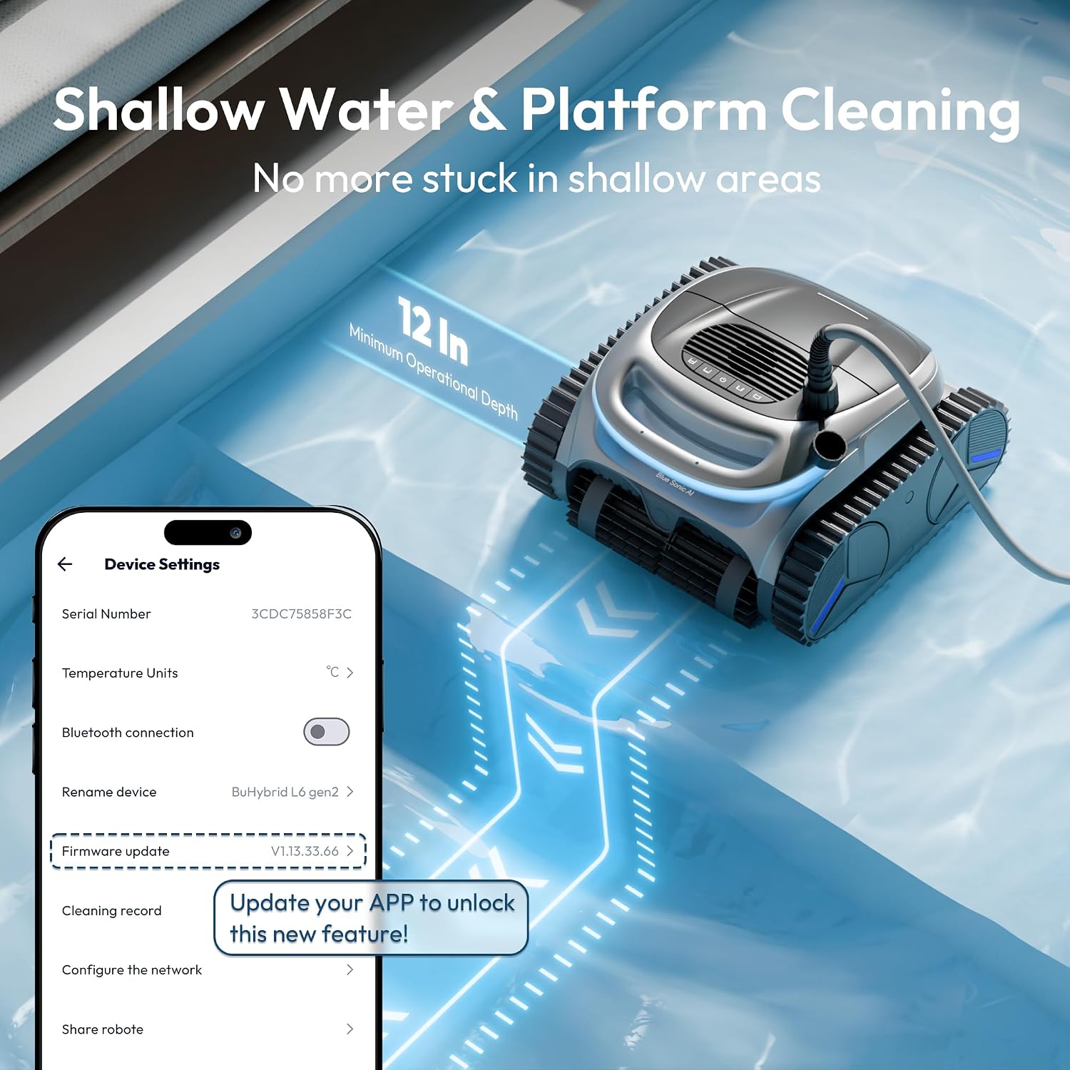 (2026 Upgrade) BUBLUE C20H Gen2 Pool Vacuum for Inground Pools, Corded & Cordless Hybrid Pool Cleaner Robot with Smart Navigation, APP Control, Clean Floor/Waterline for Pools Up to 1615 Sq.Ft, Silver