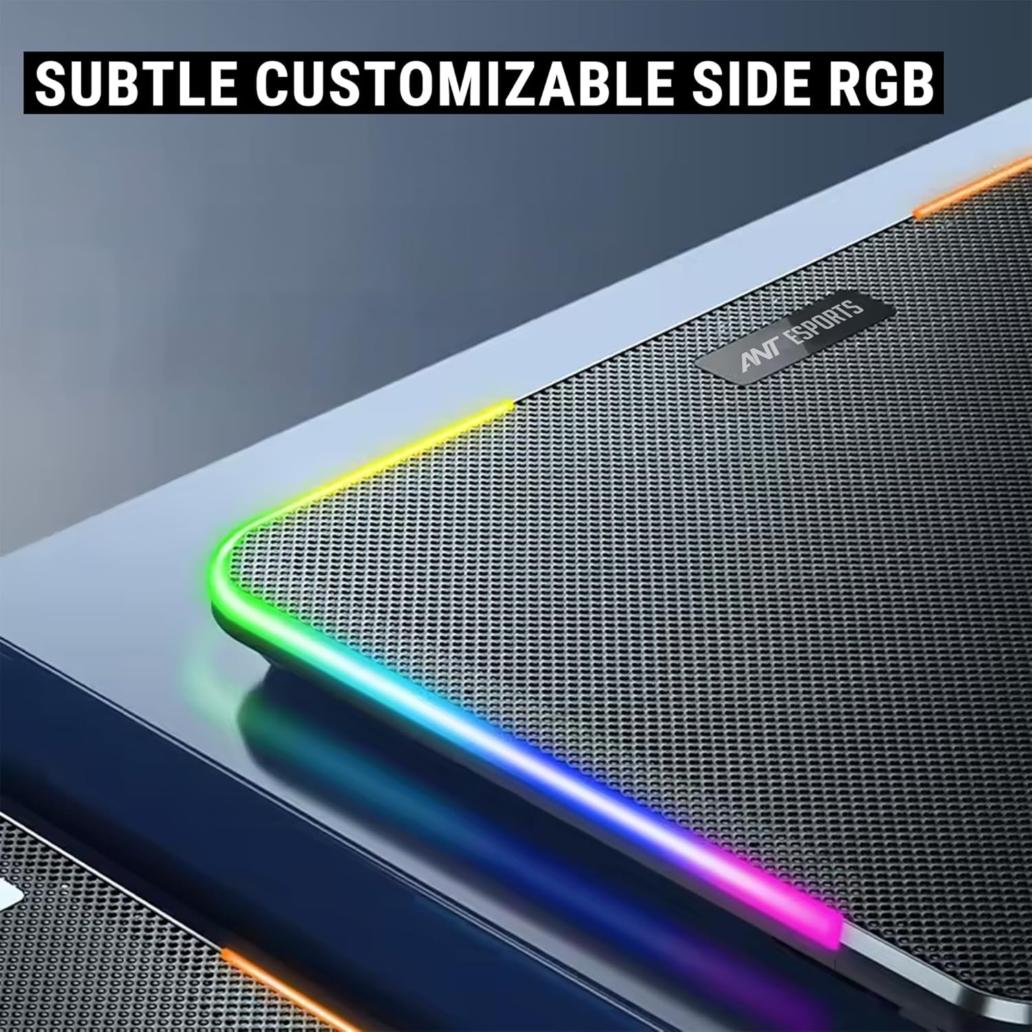 Ant Esports NC250 RGB Laptop Cooling Pad, Laptop Cooler with Mobile Holder 6 Quite Fans Fan Speed Controller 7 Height Adjustable Angle 2USB Ports Compatible for Laptop up to 15.6”