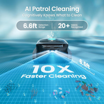 AIPER Scuba V3 AI Vision Cordless Robotic Pool Cleaner, 10x Faster Pool Cleaning with AI Patrol, 24/7 Auto Cleaning, Smart Waterline Parking & Multi-Layer Filtration, Gray