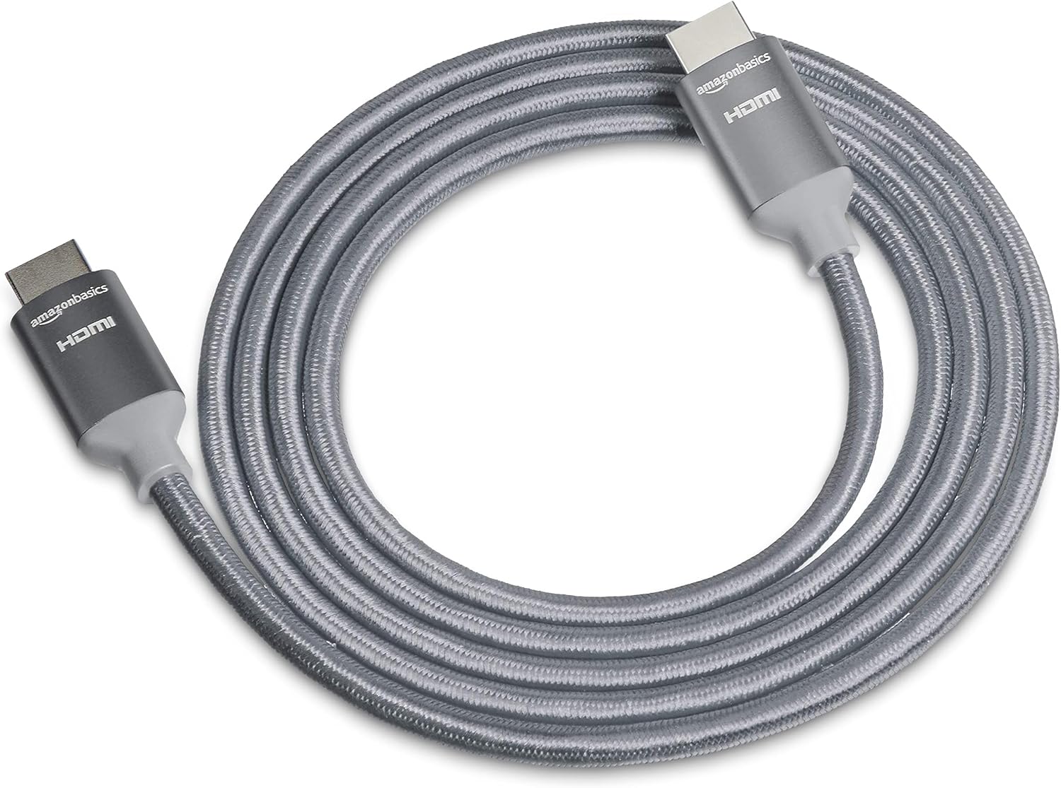 Amazon Basics 10.2 Gbps High-Speed 4K HDMI Cable with Braided Cord, 6-Foot, Dark Gray