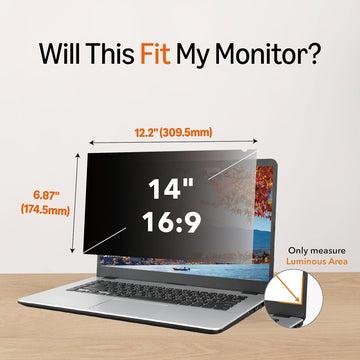 AmazonBasics Privacy Screen Filter for 35.5 cm 16:9 Widescreen Monitor