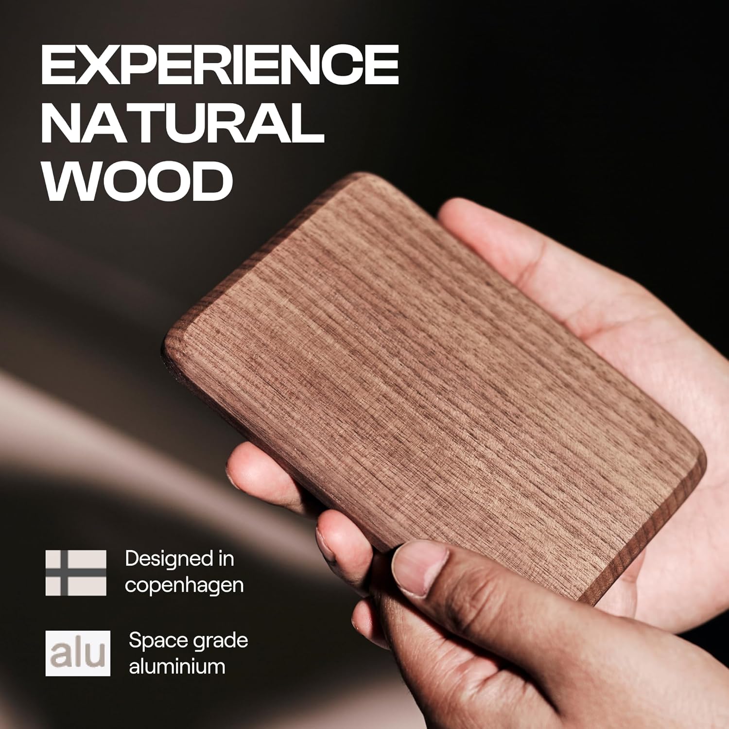 NOOE Config MEL Premium Walnut Desk Essentials Set Anywhere Mini Laptop Stand, Hands-On Mobile Stand & Soft Desk Rug | Workspace Decluttering Kit for Home & Office Setup