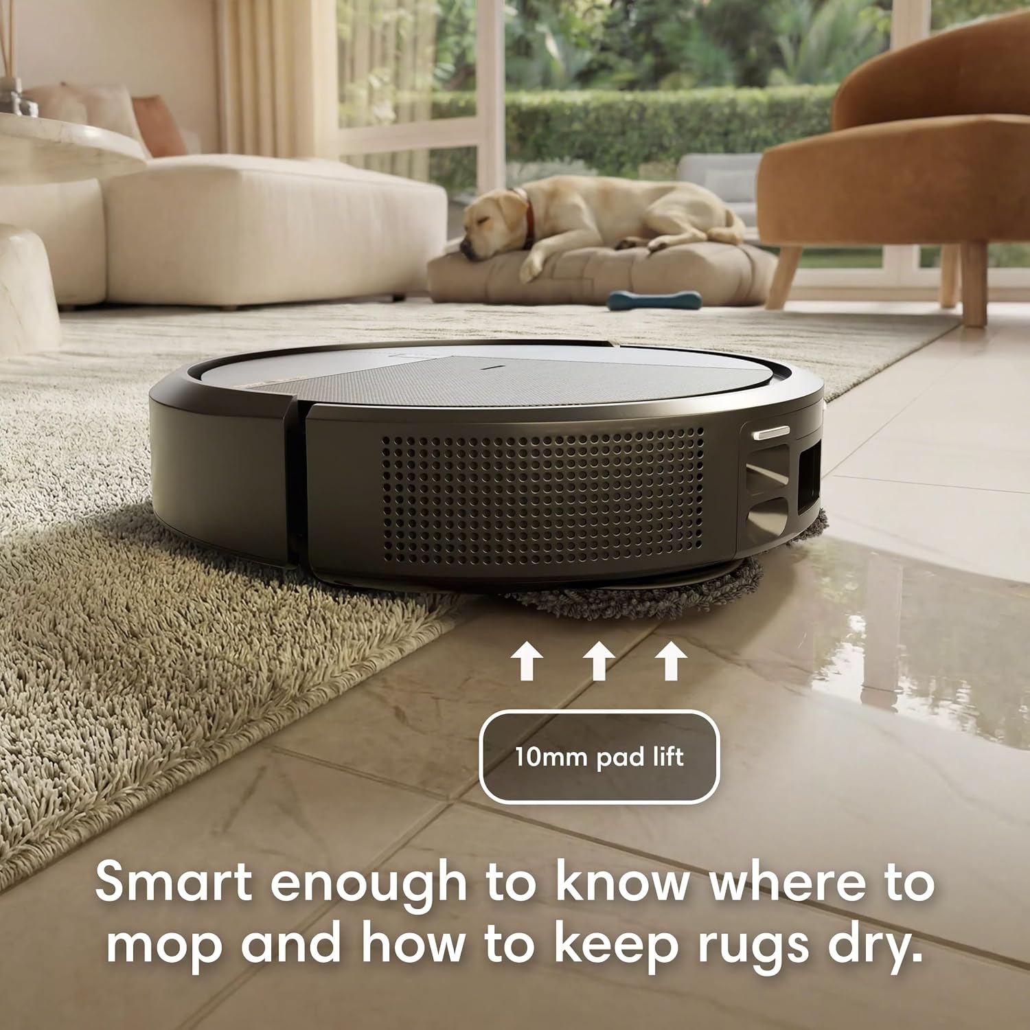 iRobot Roomba Plus 575 Robot Vacuum & Mop Combo, 25,000Pa Suction, PrecisionVision AI Obstacle Avoidance, 90 Days Emptying, Multifunction Dock, Self‑Cleans, Heated Wash & Dry, Lifting Spinning Mops