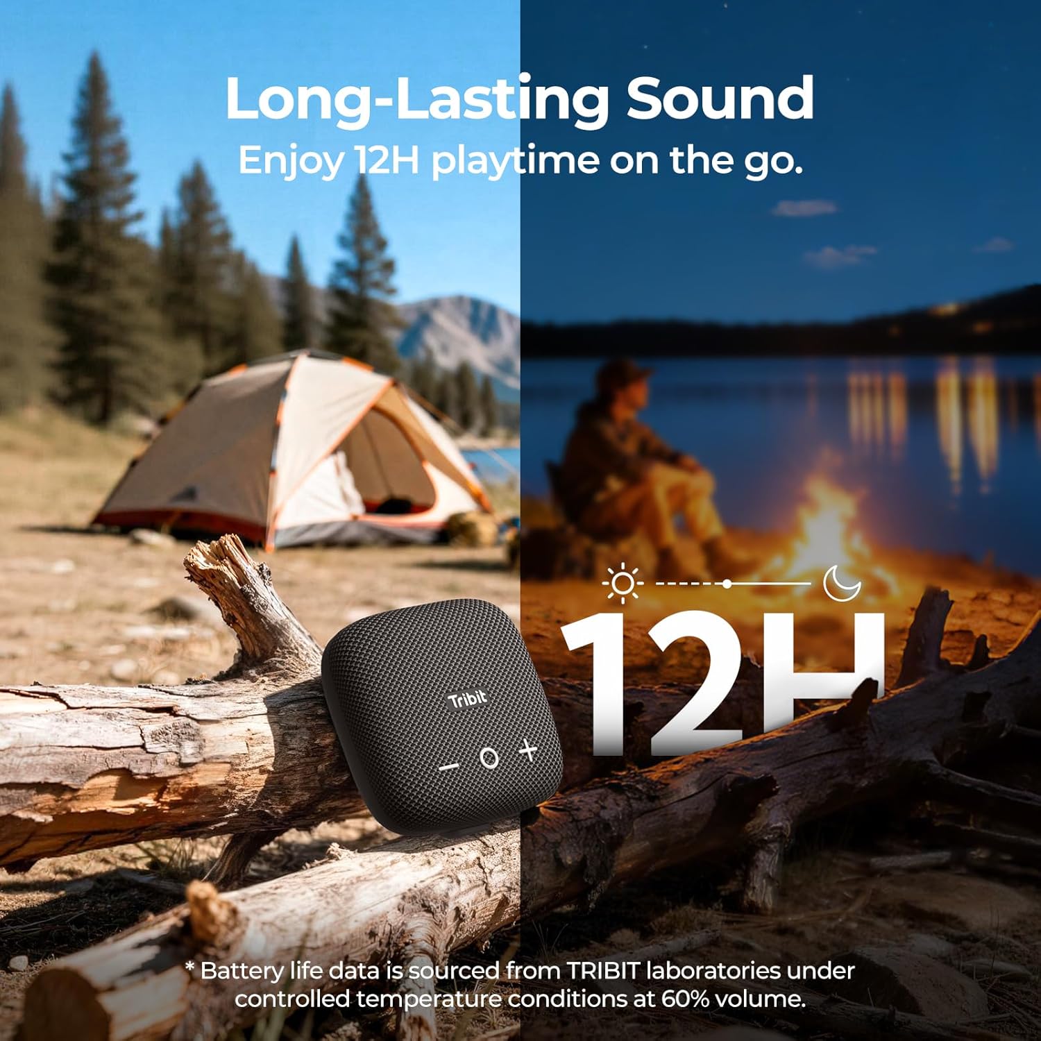 Tribit StormBox Micro 2 Portable Speaker: 90dB Loud Sound Deep Bass IP67 Waterproof Small Speaker Built-in Strap, 12H Playtime Long Battery 120ft for Outdoor Camping Biking (Black)
