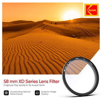 Kodak 58mm UV XD Camera Lens Filter|2 Layer Anti-Reflective Coating for DSLR Camera Lens Protection from UV Rays, Dust & Scratches|Aluminum Lens Ring|Black