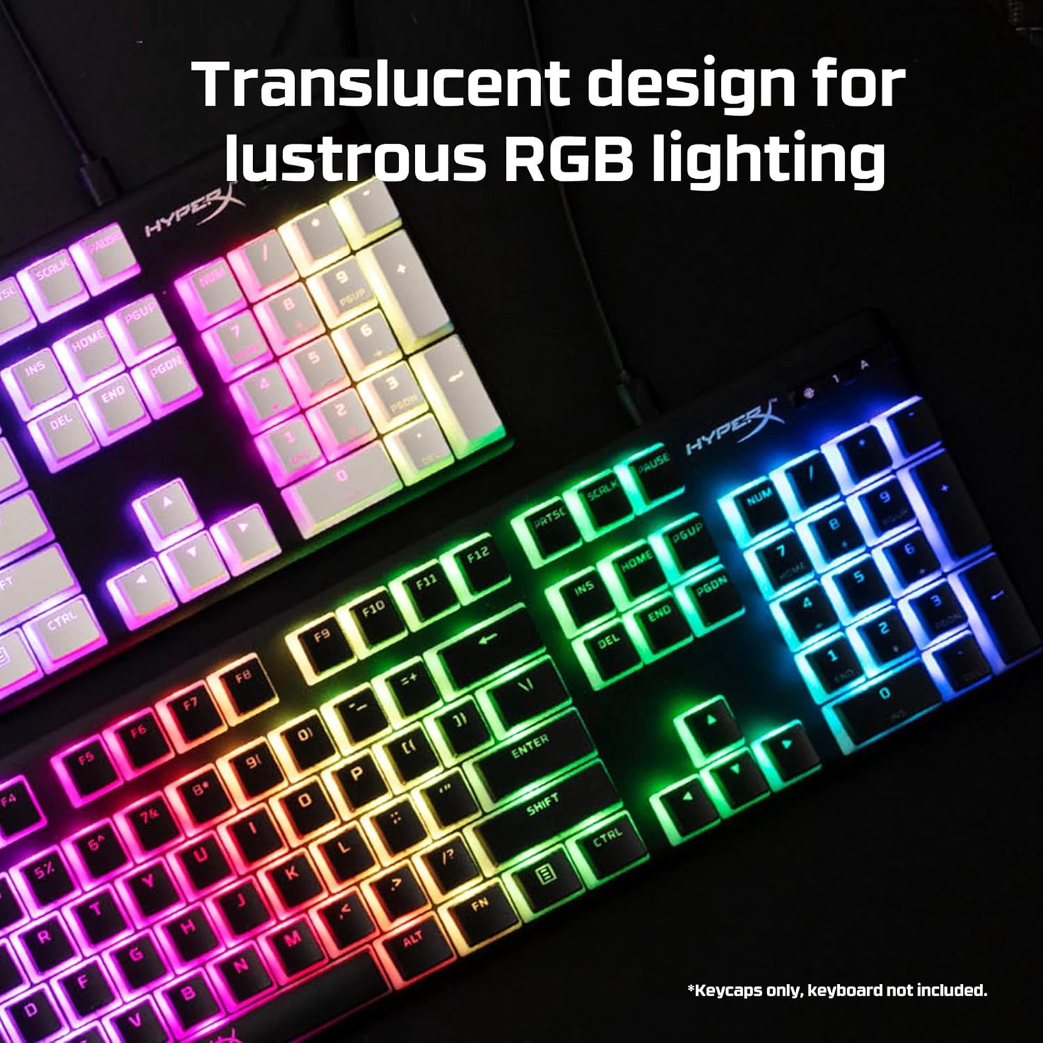 Hyperx Double Shot Pbt Pudding Full OEM Profile, English Us Layout 104 Keycaps Set with Translucent Layer for Mechanical Keyboards - Black (Hkcpxp-Bk-Us/G)