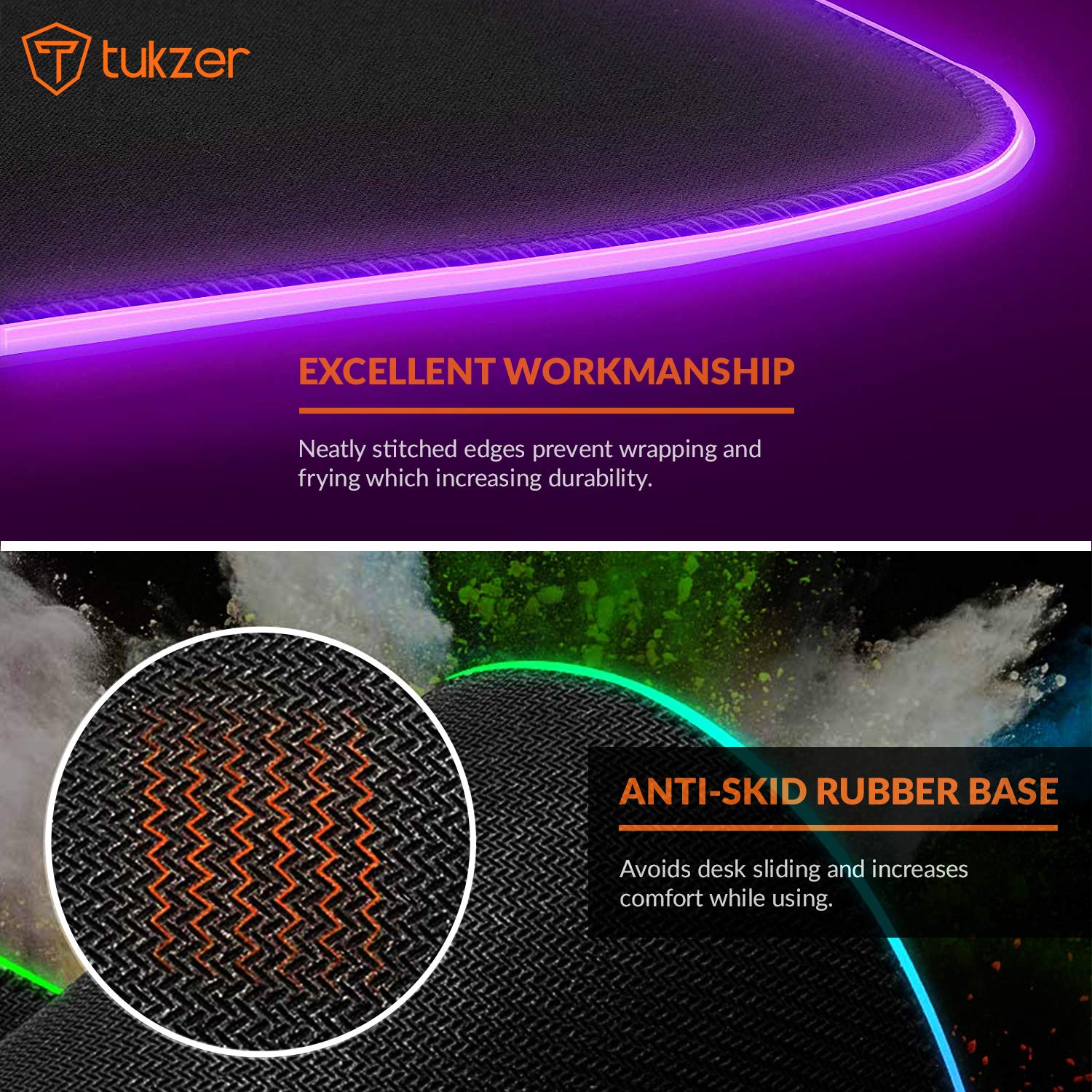 Tukzer RGB RETRO Extended Gaming Mouse Pad, High-Speed Mouse Tracking & Control | with LED Glowing Backlight 13 Lighting Modes| Desk Mat for Computer Laptop Keyboard (795mm x 298mm x 3.45mm, Abstract)