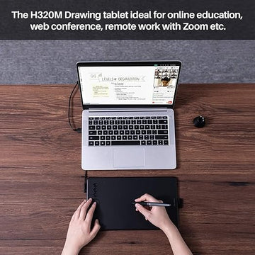 HUION Inspiroy Ink H320M Black Dual Purpose Graphics Drawing Tablet LCD Writing Tablet with Battery-Free Stylus 8192 Pen Pressure 11 Press Keys Android Support for Art Animation Beginner  (SEALED PACK)