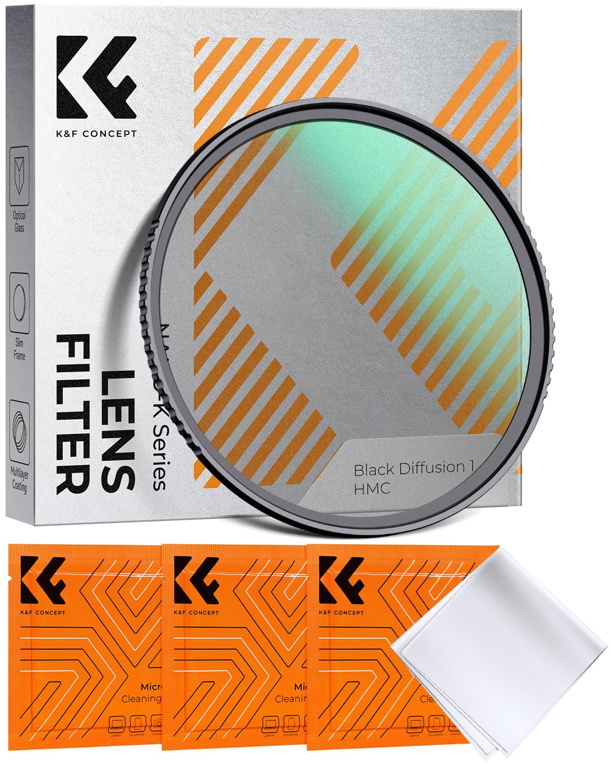 K&F Concept 82mm Black Diffusion 1 Filter Mist Cinematic Effect Filter with 18 Multi-Layer Coatings for Video/Vlog/Portrait Photography (K-Series)