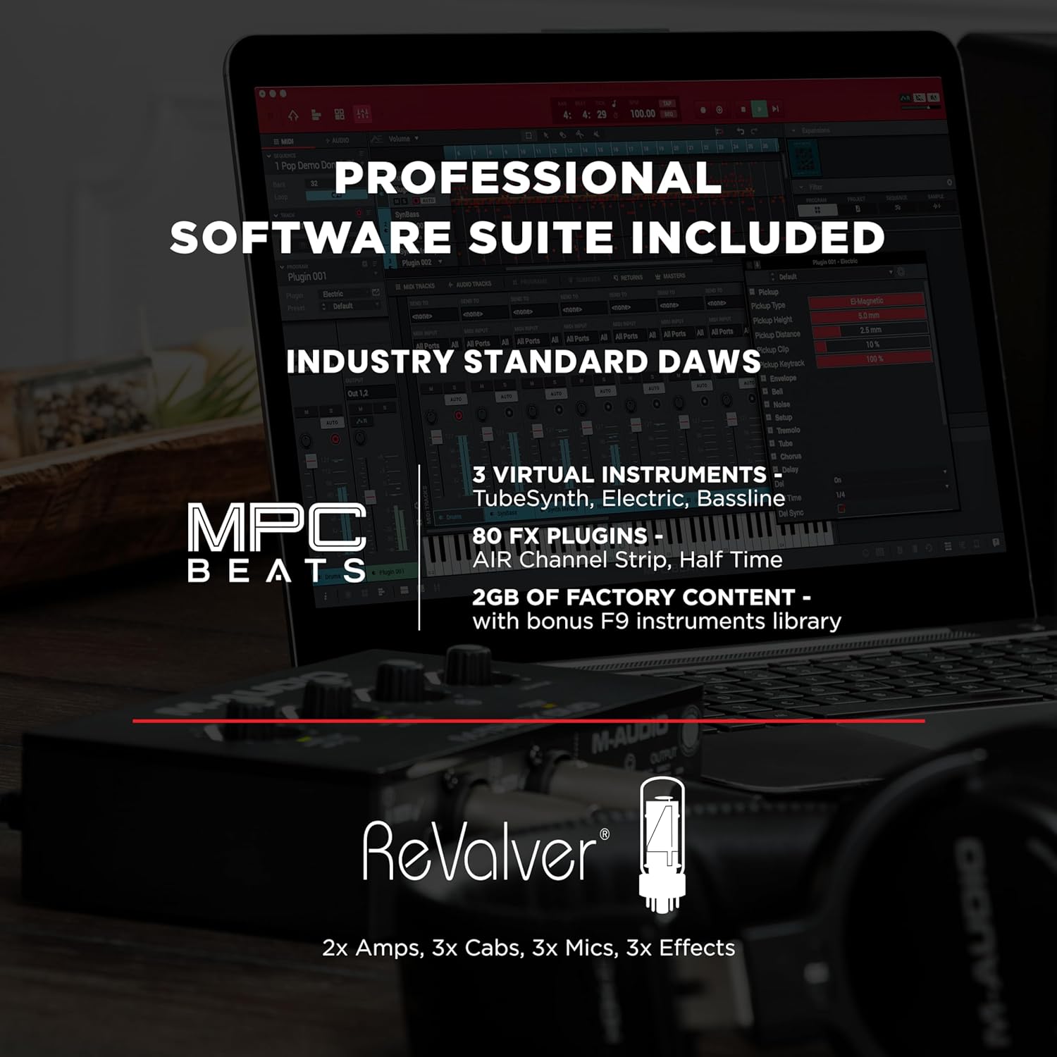 M-Audio M-Track Duo – USB Audio Interface for Recording, Streaming and Podcasting with Dual XLR, Line & DI Inputs, plus a Software Suite Included