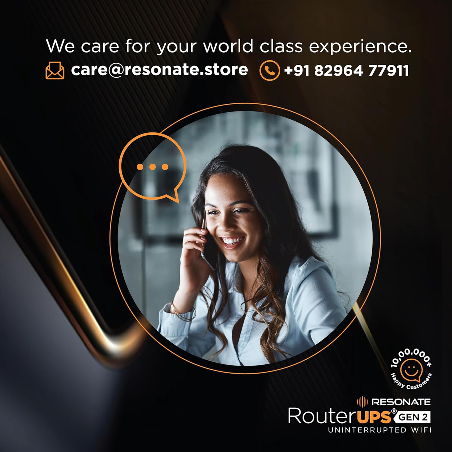 Resonate RouterUPS® Gen2 | Original Router UPS for 12V WiFi Router & Modem (Supports up to 2A) (7800mAh - 95% Longer Power Backup) | Compact Mini UPS with Intelligent Charging (Upto 6 Hrs Internet)