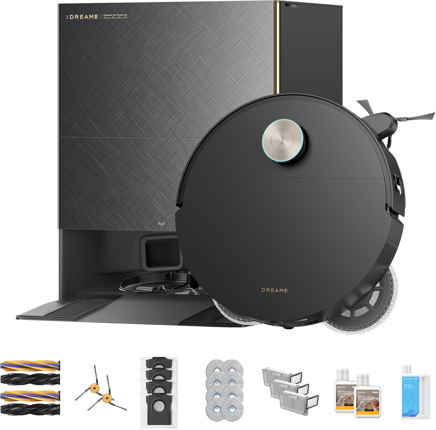 dreame X60 Max Ultra Complete Robot Vacuum and Mop, Dual Al Cameras | 3.47in(8.8cm) Obstacle Crossing for Carpet, 35,000Pa Suction, Ultra-Thin Design for Low Spaces Cleaning
