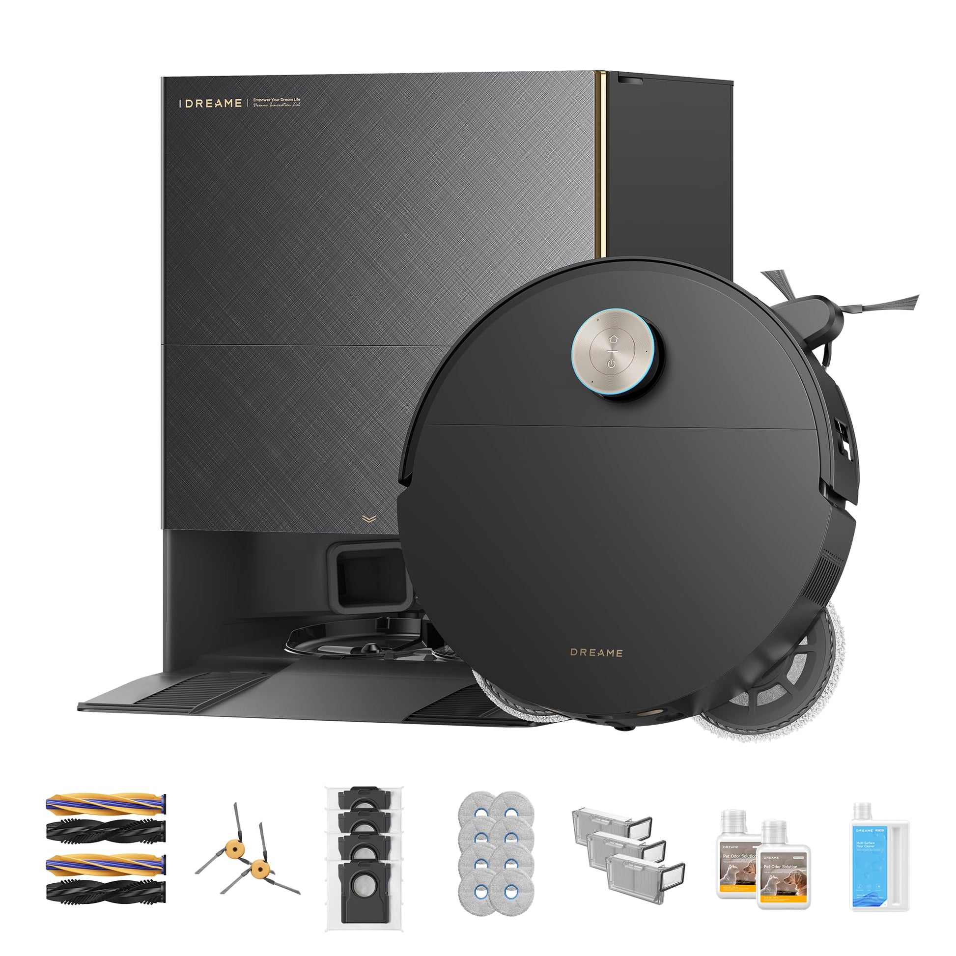 dreame X60 Ultra Robot Vacuum, Dual Al Cameras 280+ Obstacles Recognition | 35,000Pa Suction & 100% Detangling for Hair, Ultra-Thin Design for Low Spaces Cleaning, All in One Station
