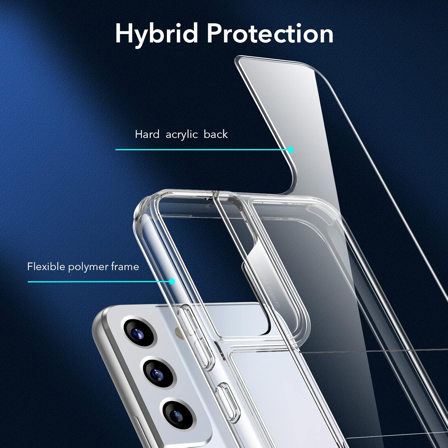 ESR Metal Poly Carbonate Clear Versatile Patented Kickstand Crystal Clear Scratch-Resistant Back Cover Compatible for Samsung Galaxy S22 Plus 2022 (6.6 Inch)