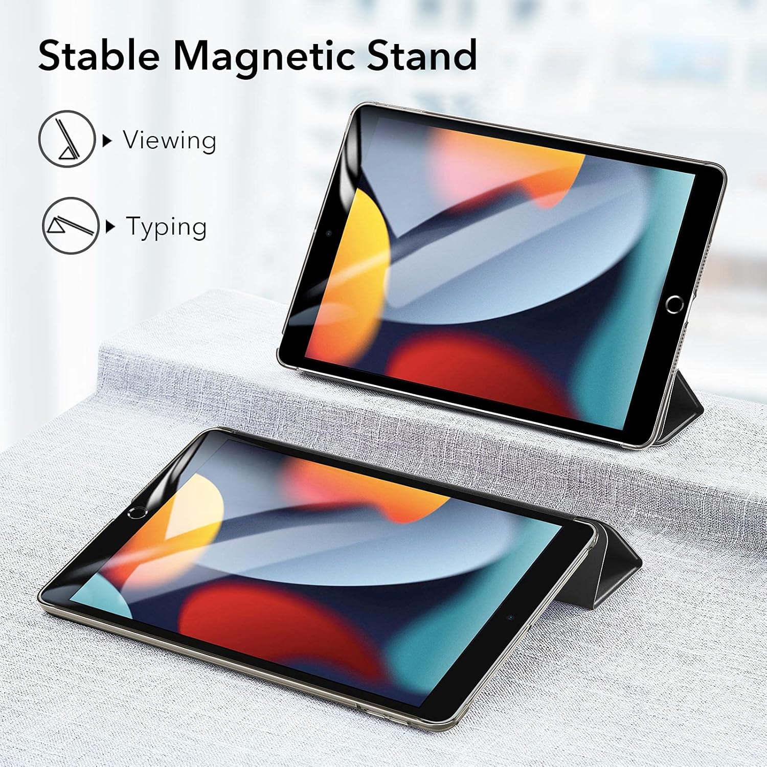 ESR for iPad 9th Generation Cover/8th Generation/7th Generation (2021/2020/2019), Trifold Smart Case, iPad 9/8/7 Case with Clasp, Auto Sleep and Wake, Viewing Stand, Ascend Series, Black