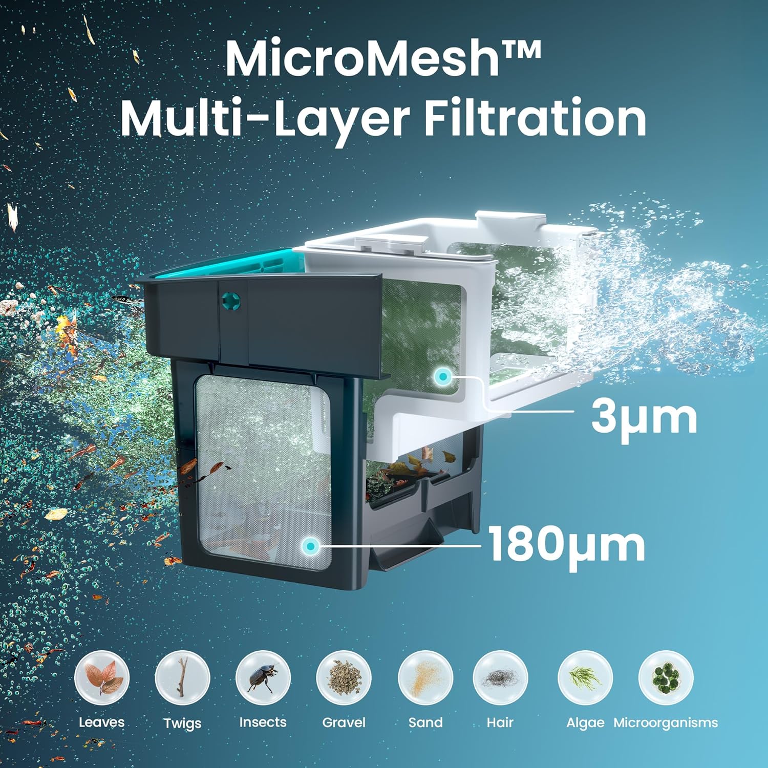 Aiper Scuba V3 Ultra AI-Cognitive Robotic Pool Cleaner & Skimmer with Dual-Camera AI Vision, All-in-One Cleaning, 8,500 GPH Suction, Smart Surface Parking & Multi-Layer Filtration, Grey