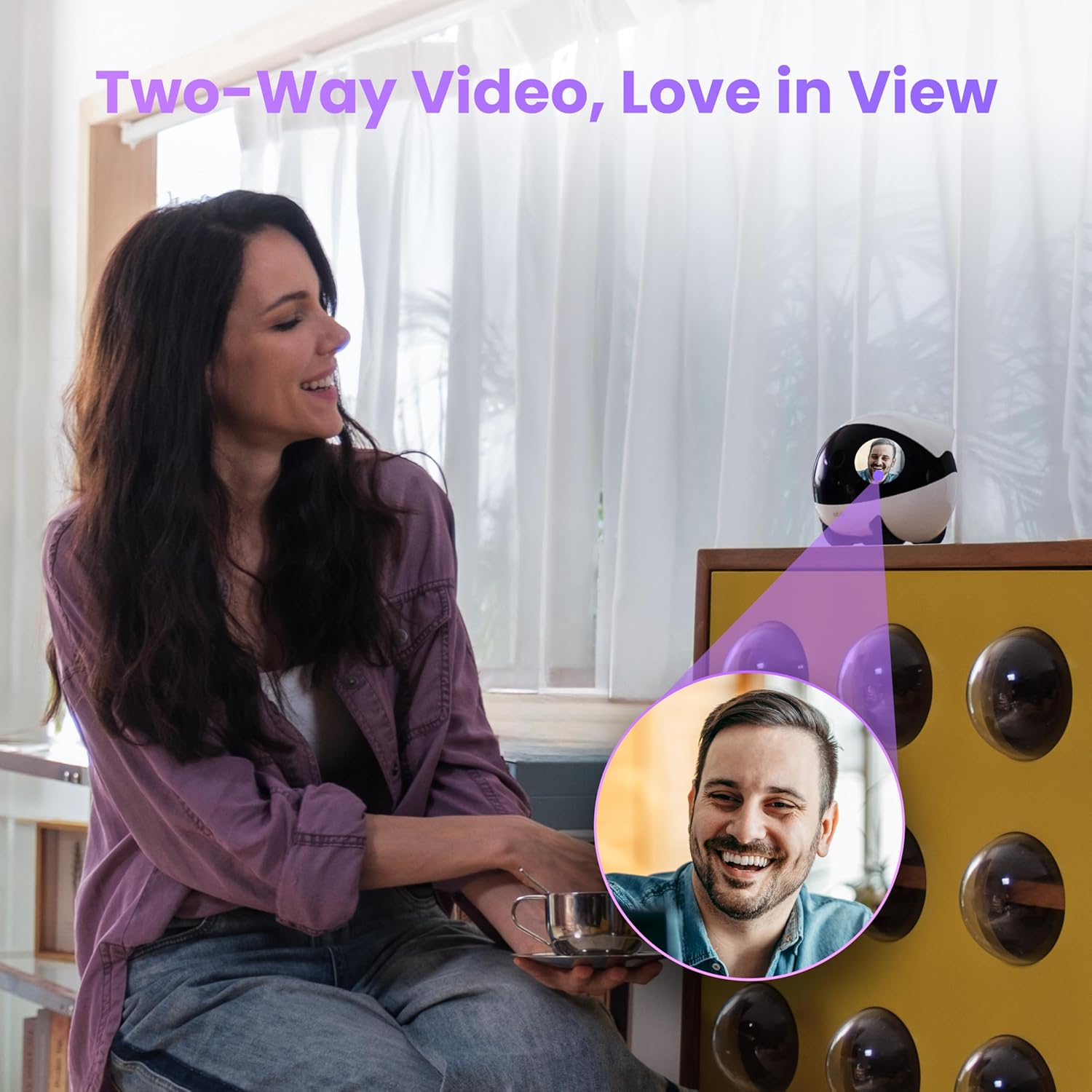 Enabot EBO 3K Home Camera Robot Air 2 Plus: Indoor Camera, Movable Robot Companion, 2-Way Video, AI Chat Mode, Auto-Recharge, Long Battery Life, Custom Facial Image, Night Vision, 32GB Memory Card