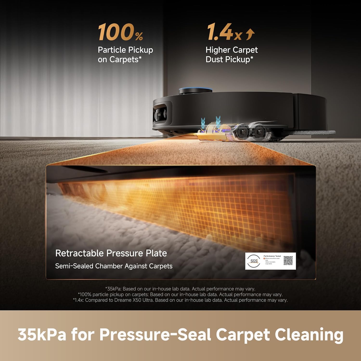 dreame X60 Max Ultra Complete Robot Vacuum and Mop, Dual Al Cameras | 3.47in(8.8cm) Obstacle Crossing for Carpet, 35,000Pa Suction, Ultra-Thin Design for Low Spaces Cleaning