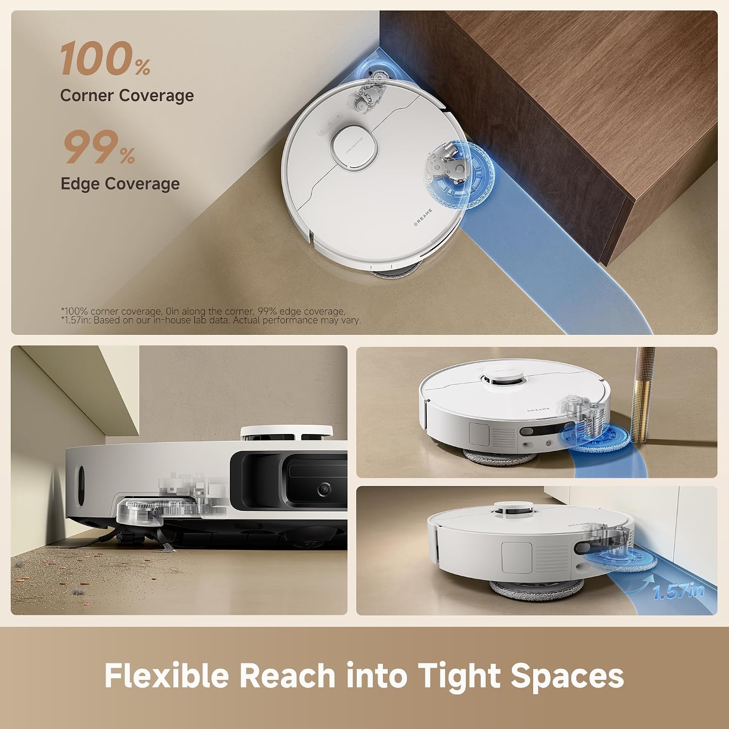 dreame L40 Ultra Gen 2 Robot Vacuum and Mop with 25,000Pa Suction | Extendable Side Brush & Mop, All-in-One Self-Emptying & Cleaning Dock, 10.5mm Mop Lifting, Obstacle Avoidance, App Control