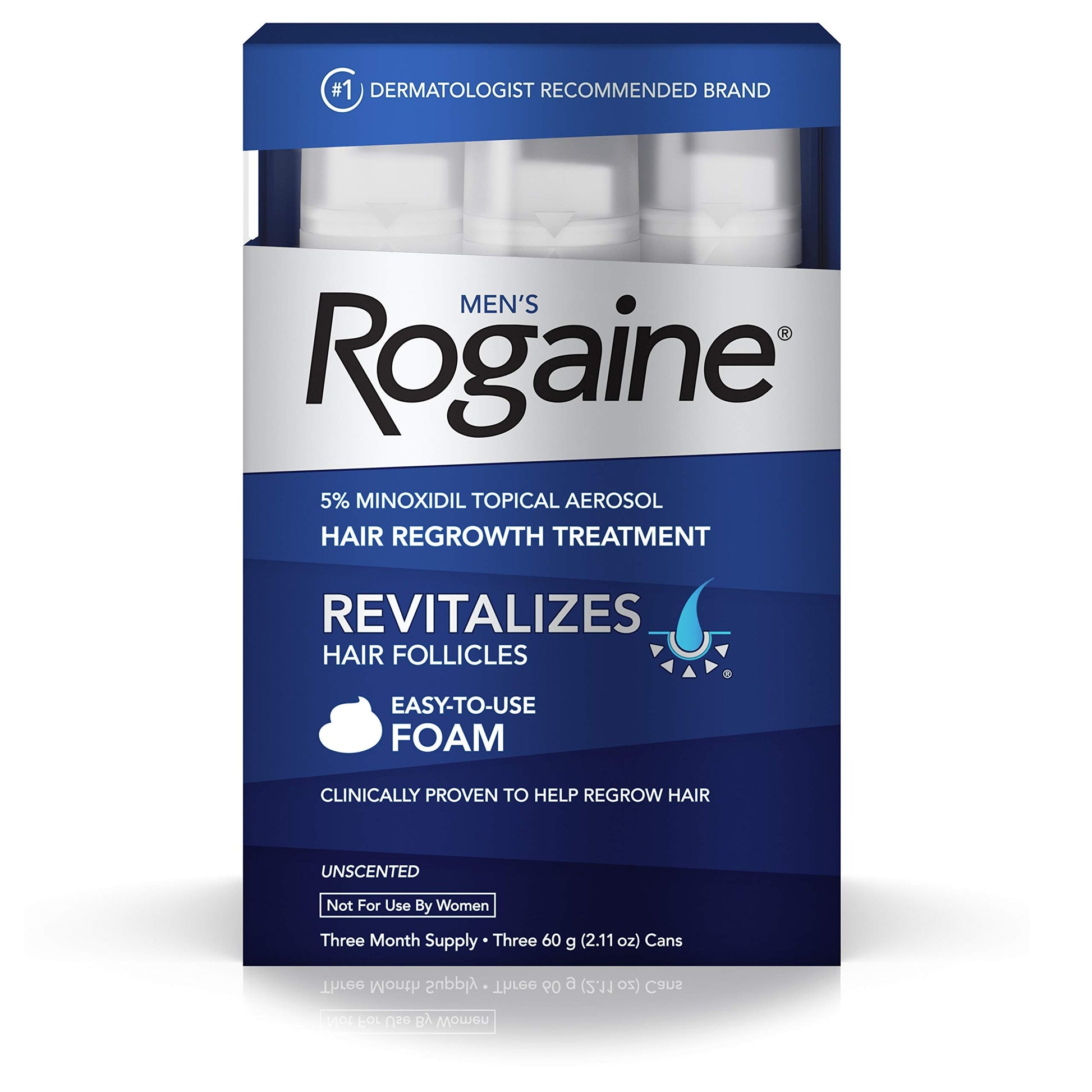 Men’s Rogaine 5% Minoxidil Topical Foam, One Month Supply
