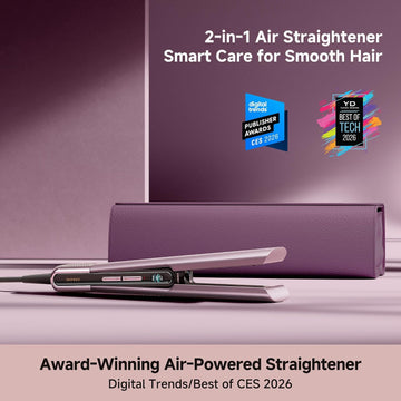 DREAME Aero Straight Pro 2-in-1 Air Straightener, Dual Airflow Channel, AI Styling, Wet-to-Dry Straightening, 57°C Root Care Mode, Triple Hair Care, 110,000RPM Motor, Smart Display, Safe Operation