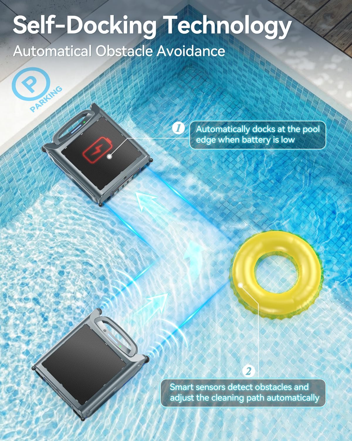 2026 New V1T Solar Pool Skimmer, Robotic Pool Surface Skimmer Cleaner with App Control -24/7 Continuous Cleaning Smart Obstacle Avoidance Dual Charging Options Ideal for Above Ground Pool