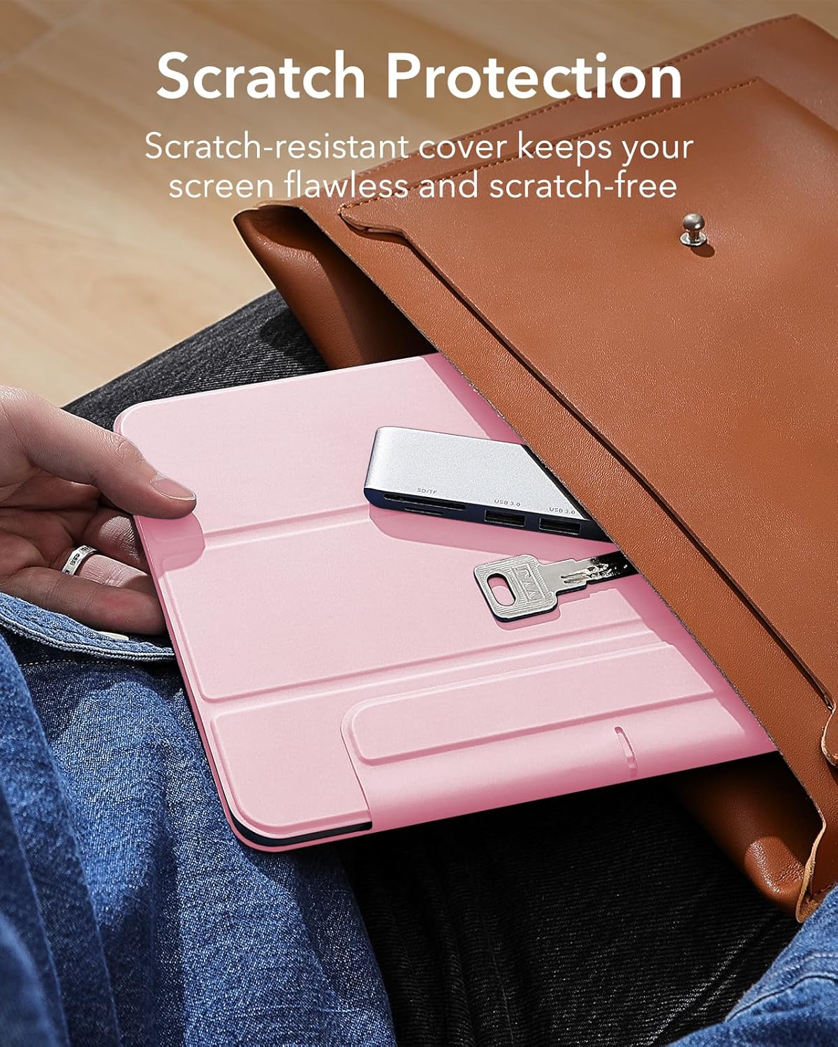 ESR for iPad Pro 11 Inch Case (M5/M4) Cover 2025/2024, Powerful Magnetic Attachment, Slim Trifold Stand Case, Supports Pencil Pro and Pencil (USB-C), Durable Protection, Rebound Series, Pink