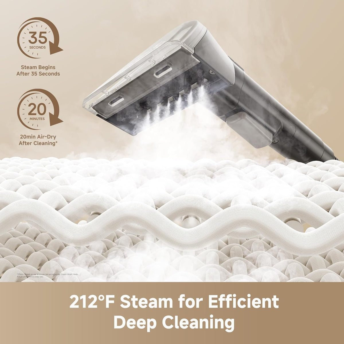 DREAME N20 Steam Carpet Cleaner Machine with Steam & Hot Water Wash | Portable Upholstery Cleaner with Self Cleaning, 17Kpa Suction, Perfect for Pet, Car, Auto, Carpet, Rug, Auto-Mix Solution