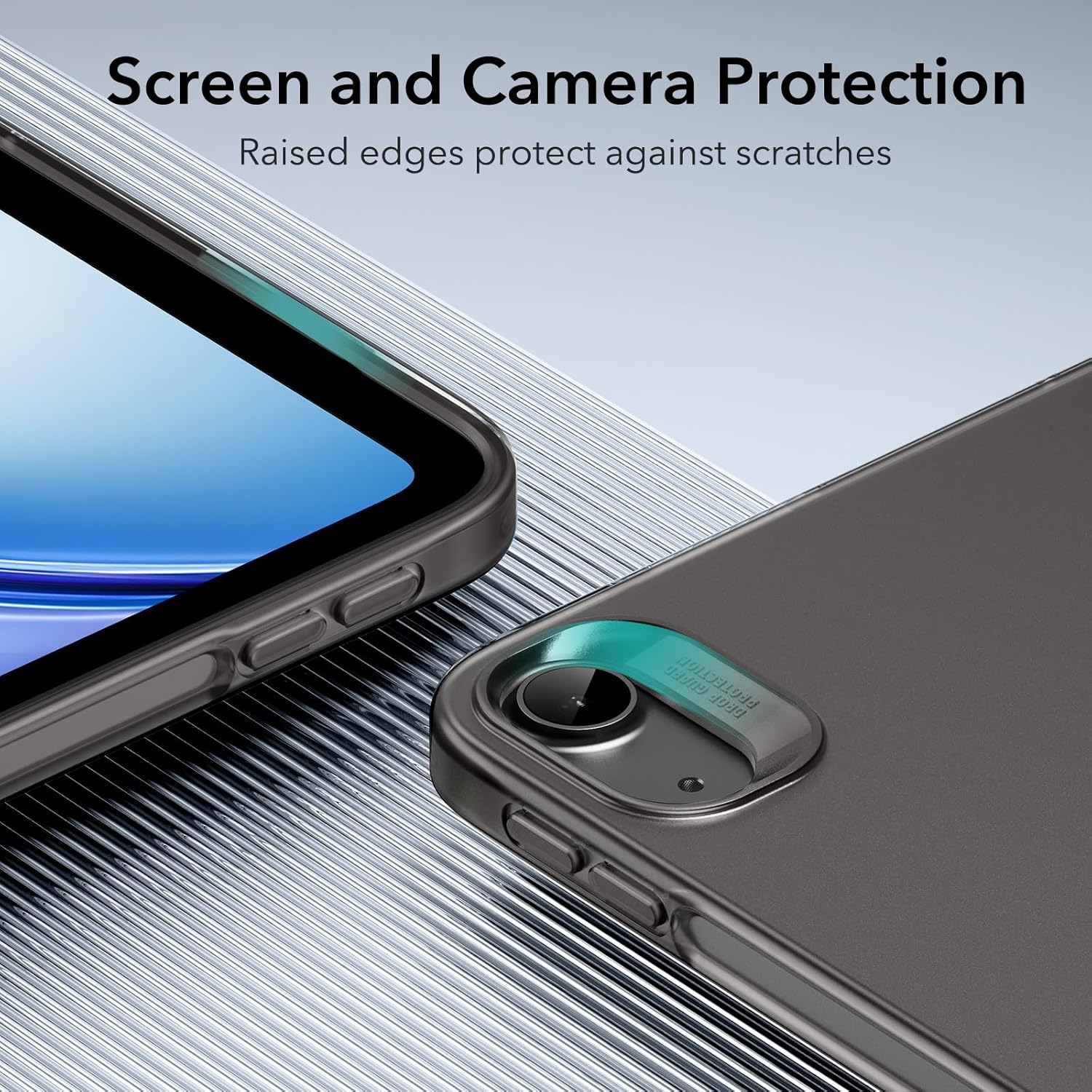 ESR for iPad Air 11 inch Transparent Back Case M3/M2 (2025/2024), iPad Air 7th/6th/5th/4th Gen Case, Slim and Light, Yellowing Resistant, Supports Pencil Pro & Pencil (USB-C), Zero Series, Black