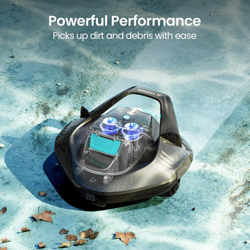 AIPER Seagull SE 2025 Cordless Robotic Pool Cleaner with LED Indicator, Self-Parking Technology, Lasts 90 Mins Runtime, Ideal for Above-Ground Pool up to 40 Feet, Grey & Teal