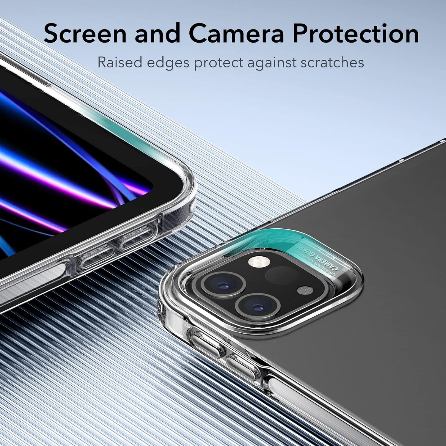 ESR for iPad Pro 11 inch Case (2022/2021, 4th/3rd Generation), Transparent Back Cover, Soft Protective, Supports Pencil 2, Project Zero Series Case, Clear