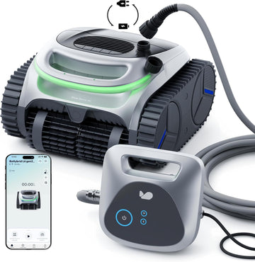 (2026 Upgrade) BUBLUE C20H Gen2 Pool Vacuum for Inground Pools, Corded & Cordless Hybrid Pool Cleaner Robot with Smart Navigation, APP Control, Clean Floor/Waterline for Pools Up to 1615 Sq.Ft, Silver
