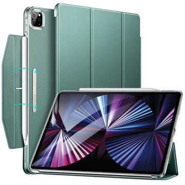 ESR iPad Pro 11" Case (2022/2021, 4th/3rd Generation) - Translucent Stand Cover With Clasp, Auto Sleep & Wake, Pencil 2 Wireless Charging - Ascend Trifold, Frosted Forest Green