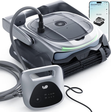 (2026 New) BUBLUE 800P Gen2 Robotic Pool Cleaner,Pool Vacuum for Inground Pools,Cleans Floor/Wall/Waterline/Shallow Area,Smart Navigation,App Control& Scheduling,for Pools up to 1,076 Sq.Ft Space Gray