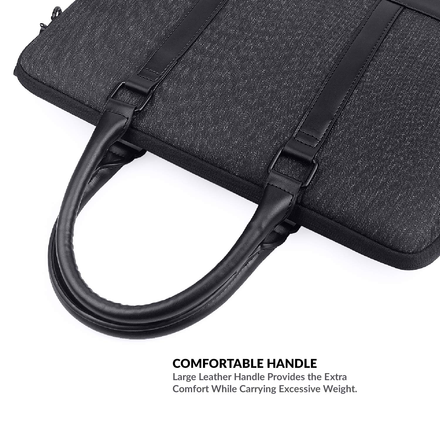 AirCase Polyester Signature CS65-13/33.02cm/14"/35.56cm/35.56cm Designer Laptop Messenger Bag, Premium, Water Resistant, for Office, Men and Women (Black)
