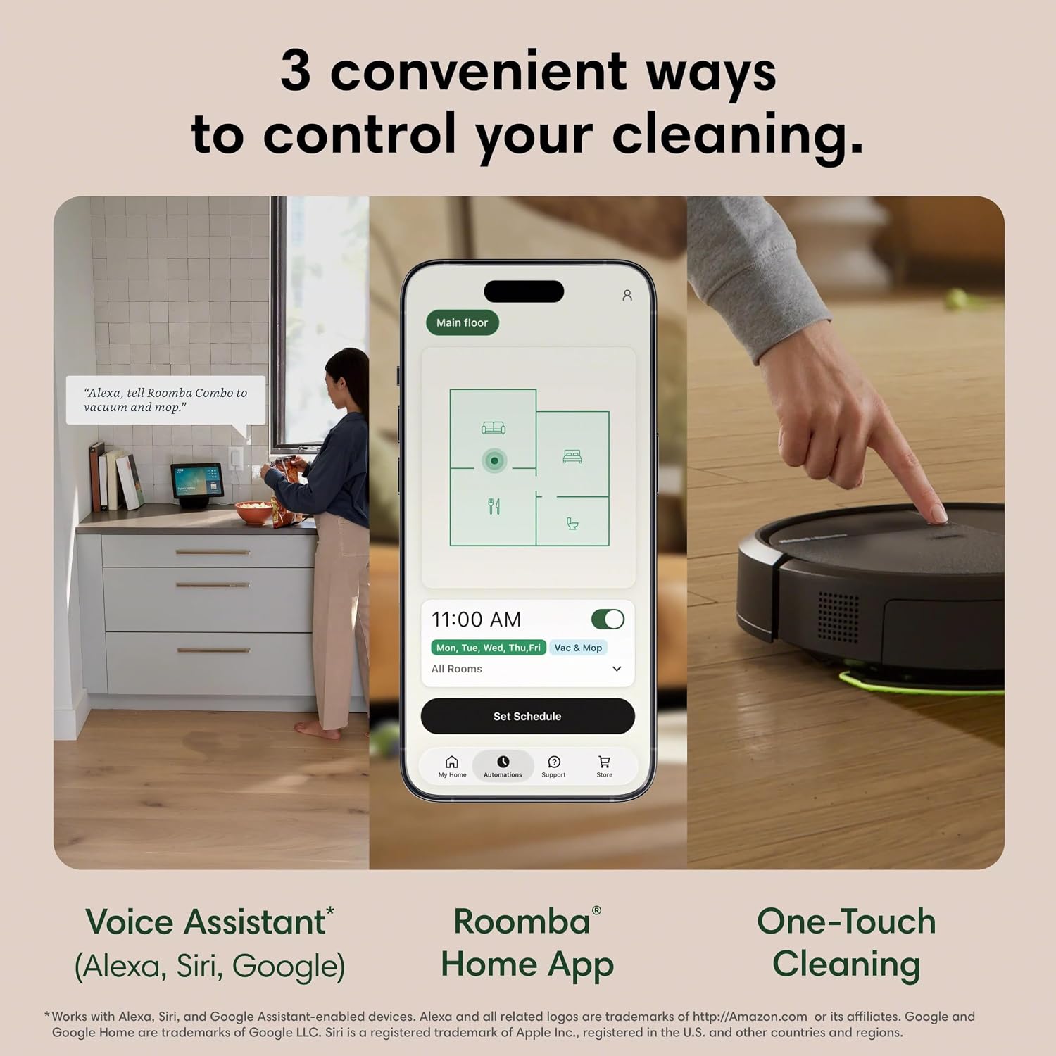 iRobot Roomba Plus 515 Robot Vacuum & Mop Combo, 22,000Pa Suction, 90 Days Self-Emptying, Multifunction Dock, Self‑Cleaning, Heated Wash & Heated Dry, Smart Obstacle Avoidance, Lifting Spinning Mops