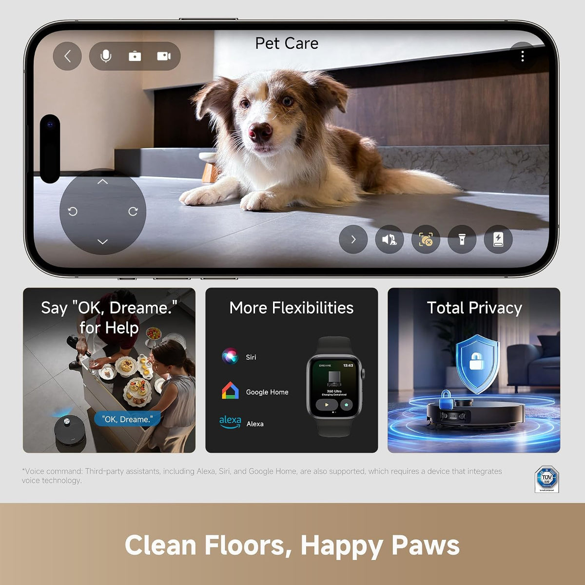 dreame X60 Ultra Robot Vacuum, Dual Al Cameras 280+ Obstacles Recognition | 35,000Pa Suction & 100% Detangling for Hair, Ultra-Thin Design for Low Spaces Cleaning, All in One Station