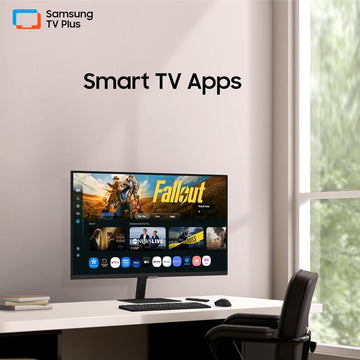 Samsung 32" (80 cm) 4K M7 Vision AI Smart Monitor|UHD 3840 x 2160|Smart TV Experience with AI|Type-C|Apple AirPlay|Gaming Bar|Remote|Speakers|Wi-Fi|Bluetooth|AI Picture & Sound|LS32FM700UWXXL|Black