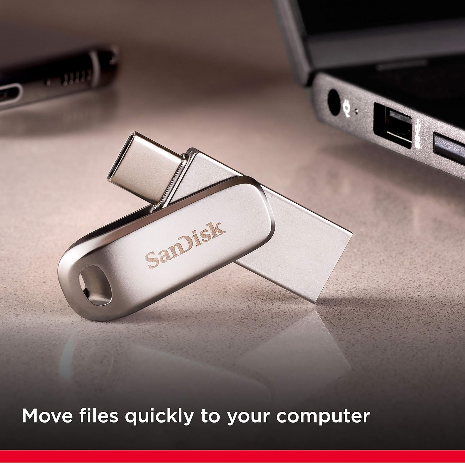 SanDisk Ultra Dual Drive Luxe USB_c Type-C 64GB, OTG, Upto 400MB/S, Pendrive, Silver, 5Y Warranty (SDDDC4-064G-I35)