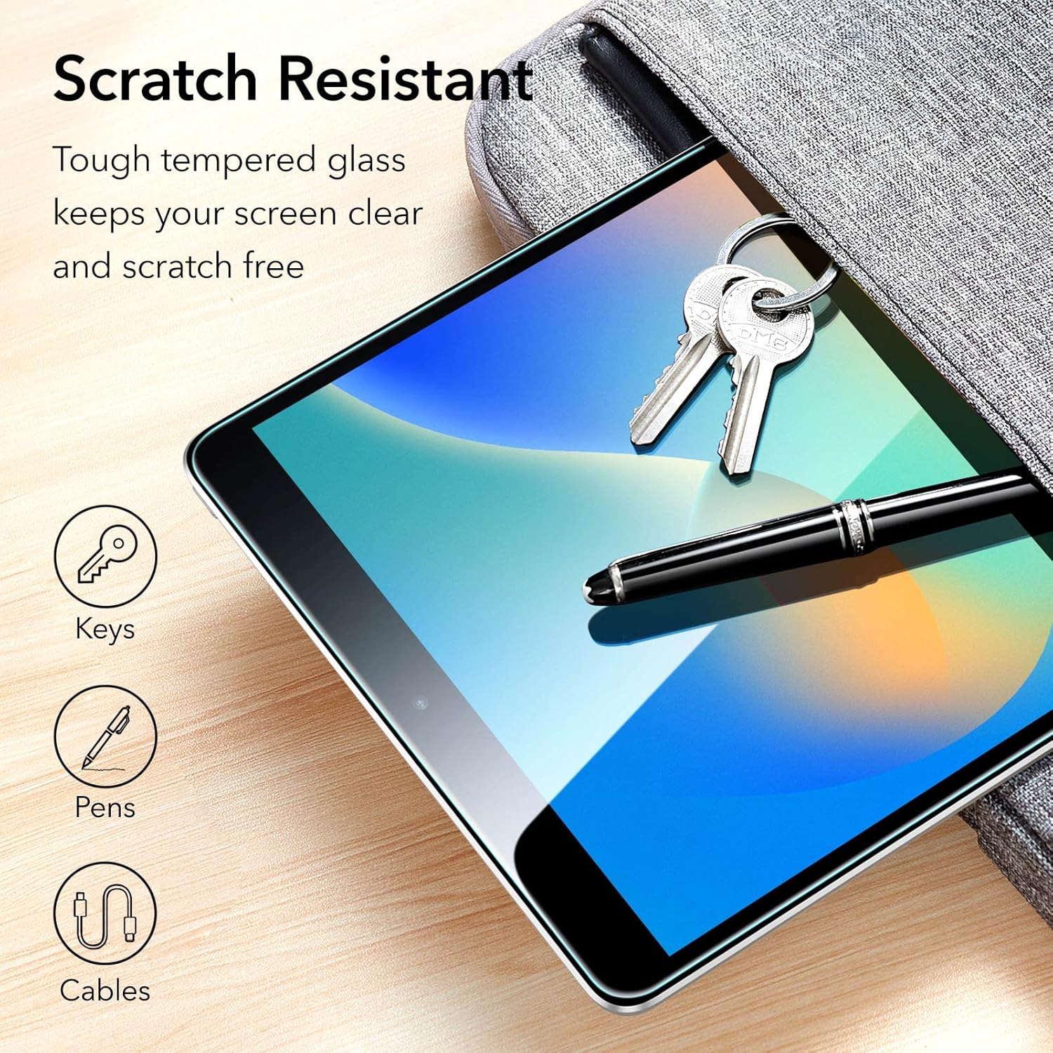 ESR 2 Pack For Ipad 9Th/8Th/7Th Generation Screen Protector (10.2 Inch,2021/2020/2019), Scratch-Resistant 9H Hardness Hd Clear Premium Tempered Glass, Includes Installation Frame For Tablet