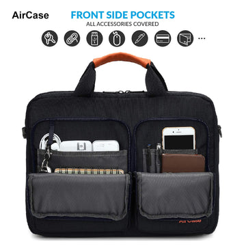 AirCase Laptop Bag Messenger Bag Sleeve for 33.02 cm (13-Inch)/ 35.56 cm (14-inch) Laptop | 2-Multi Pocket (Blue)