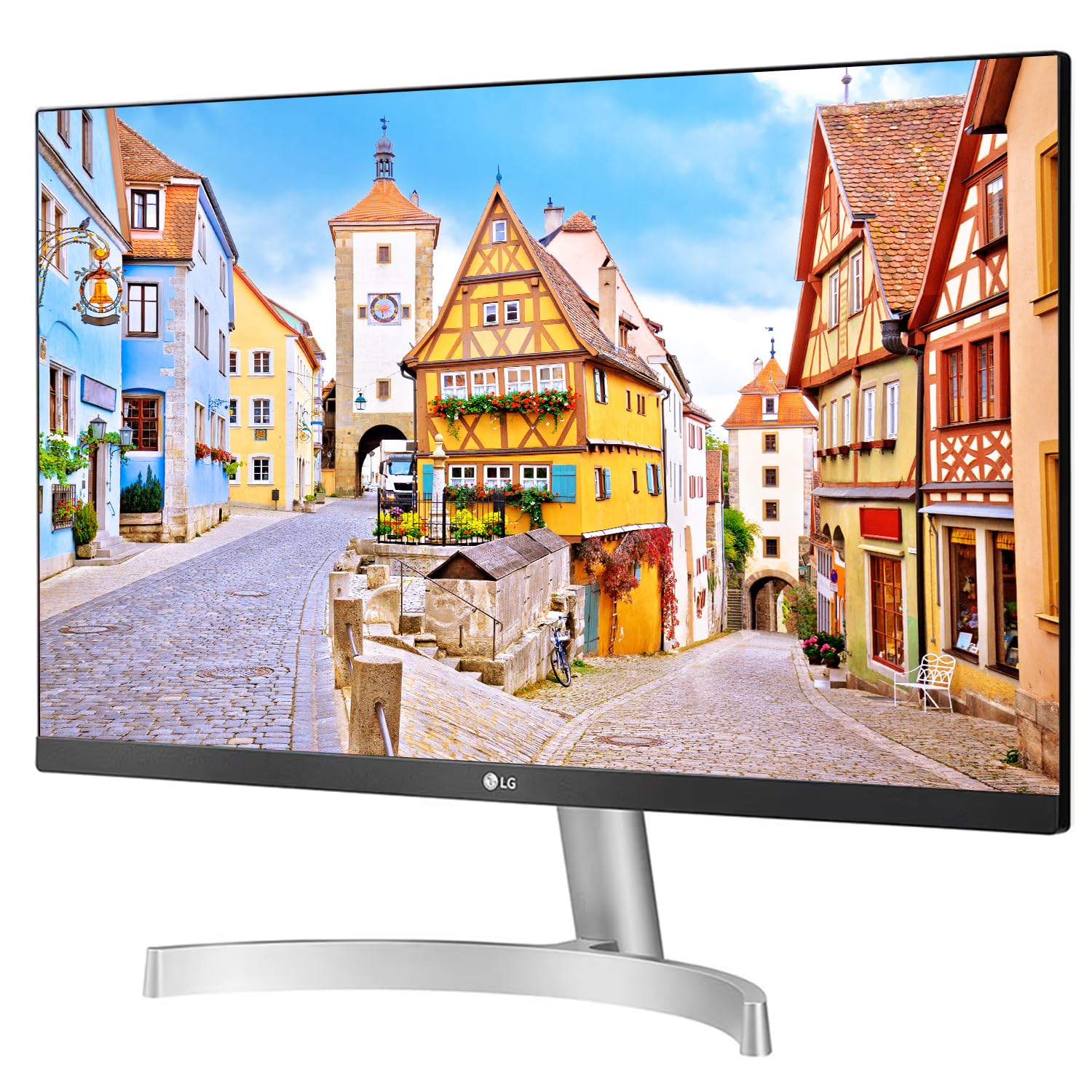 LG 24-inch (60.96 cm), Full HD IPS (1920 x 1080) Monitor, Inbuilt Speaker, HDMI x 2, VGA Port, 75 Hz Refresh Rate, AMD Freesync, 3 Side Borderless Slim Design - 24ML600S-W-White