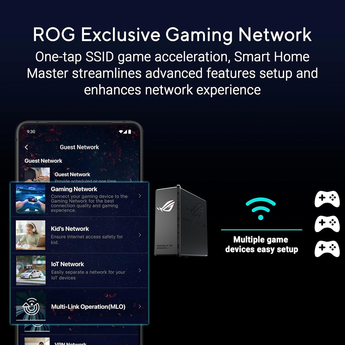 ASUS ROG Strix GS-BE12000 WiFi 7 Gaming Router - Tri-Band, 12Gbps, Mesh