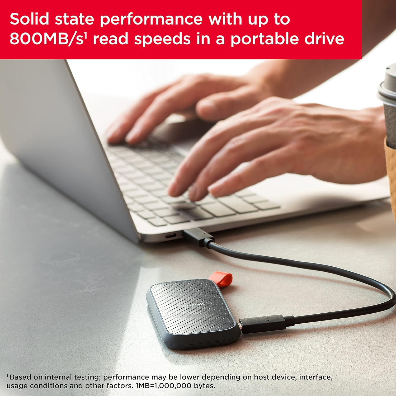 SANDISK 2TB Portable SSD, 800MB/s R, USB 3.2 Gen 2, Rugged SSD with Upto 2 Meter Drop Protection, Type-C to Type-A Cable, PC & Mac Compatible, 3 Y Warranty, External SSD (SDSSDE30-2T00-G26)