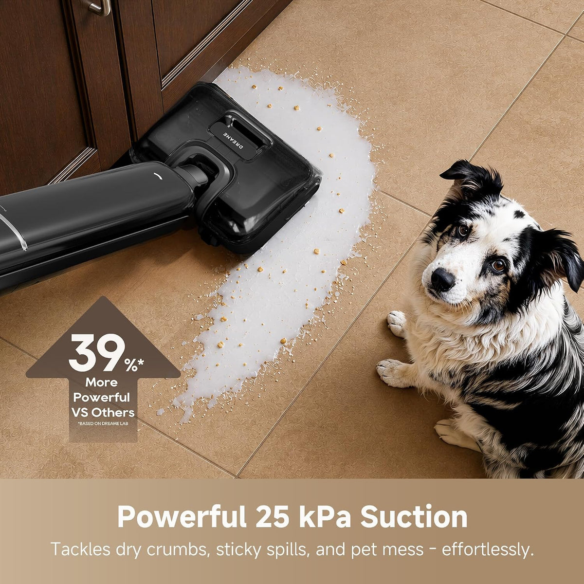 dreame Aero Wet Dry Vacuum Cleaner, All-in-ONE Vacuum Mop for Wet & Dry Messes, 0 Hair Residue Great for Pet Owners, One-Press Self-Clean, 180° Lie Flat, 35mins Runtime for Hard Floor Cleaning