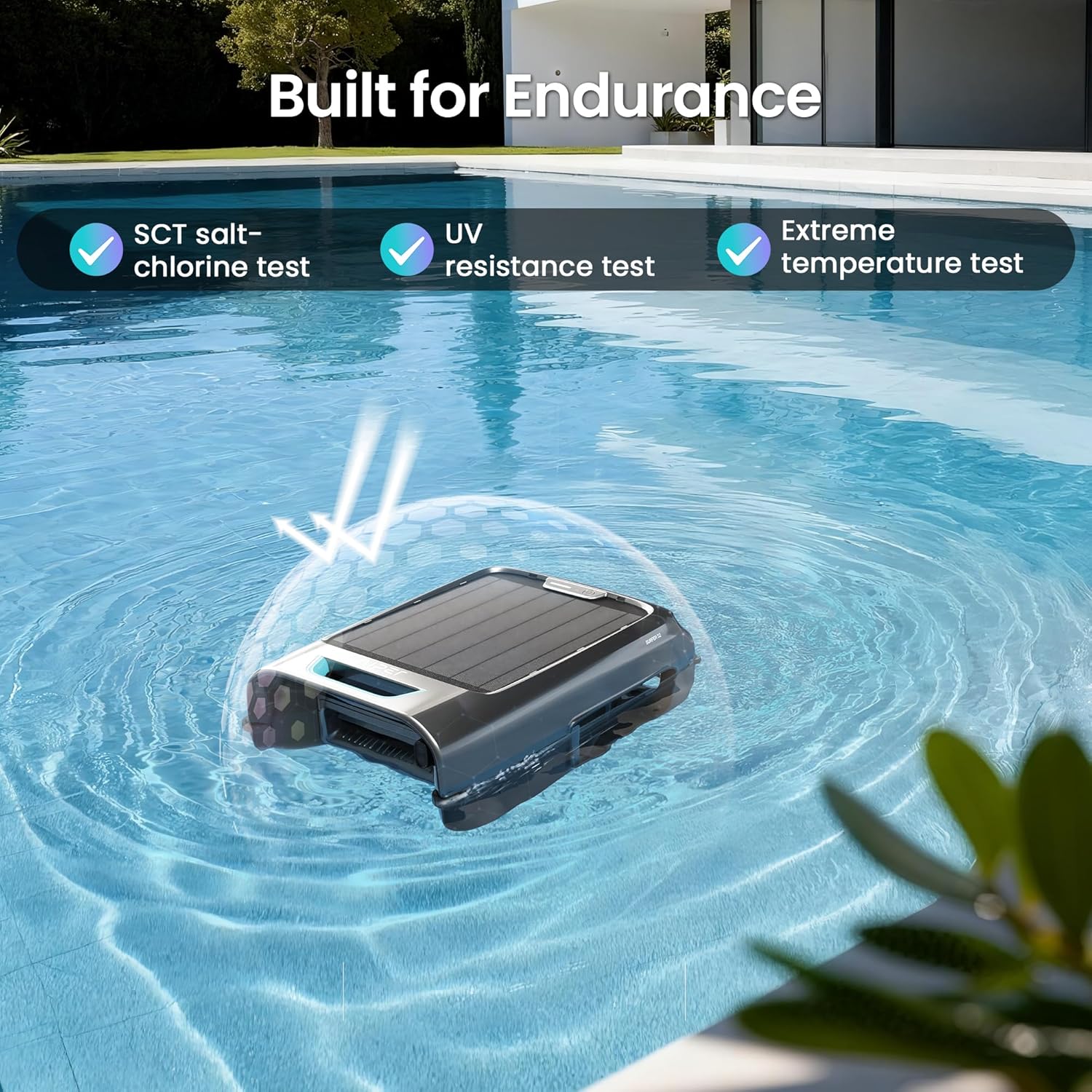 AIPER Surfer S2 Solar Powered Pool Surface Skimmer Robot with APP Support, 24/7 Continuous Cleaning, Dual Charging Modes, Smart Obstacle Avoidance, 150-um Filtration, OTA Upgrade