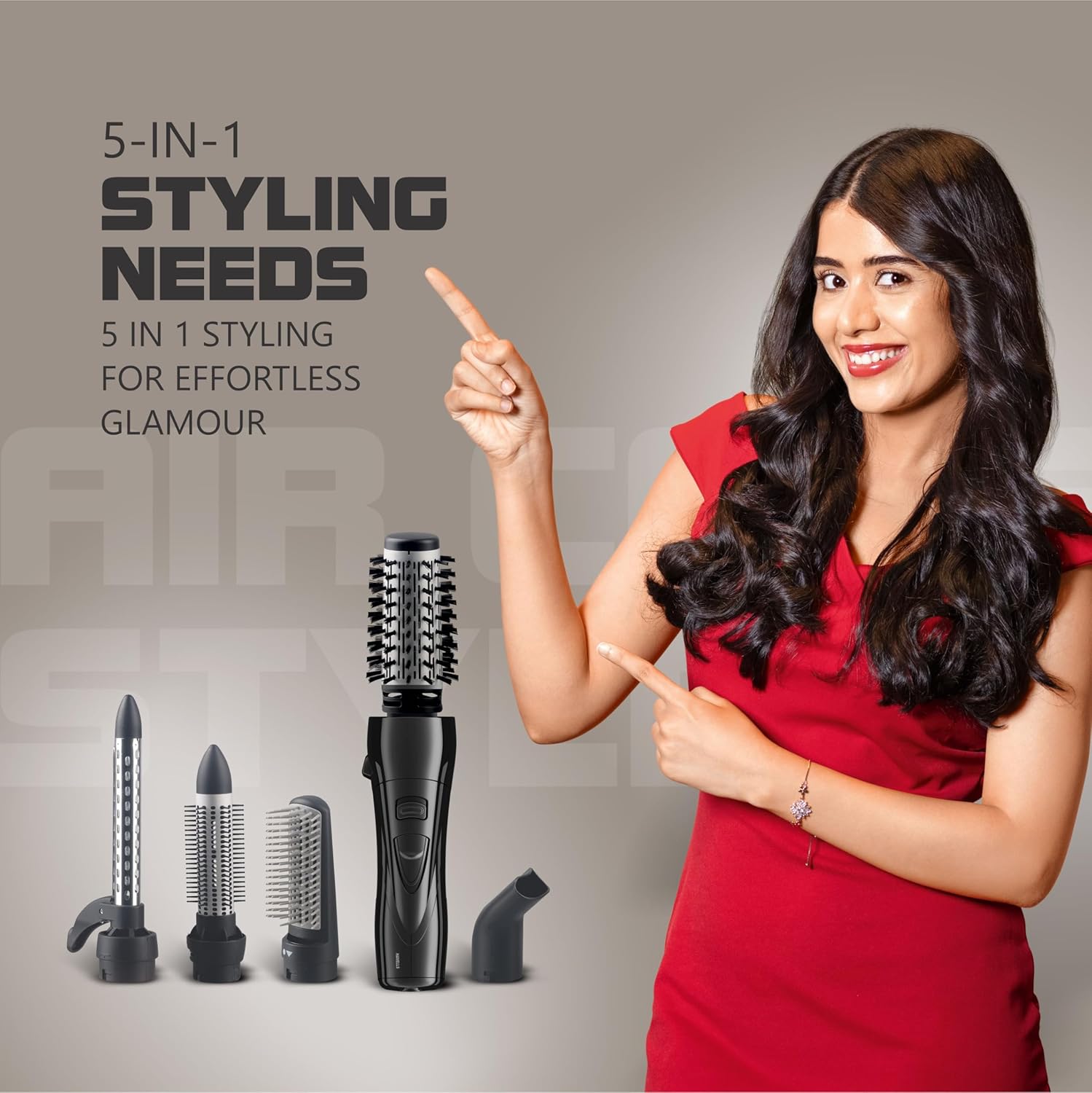 Havells 1000 Watts Air Care Volumizer Hair Dryer | Pre-Styling Half Brush, Stylish Curlers, Smoothening Roller Brush | Suitable For All Hair Types | Black | Hc4085