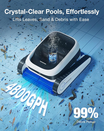 ECOVACS Ultramarine P1 Pool Cleaner Robot, 4800GPH UltraPure Suction, Dual-Layer Filtration, 180 Min Runtime, SmartNavi Navigation, App Control, Cordless Pool Vacuum for Floor & Wall, Up to 1937 sqft