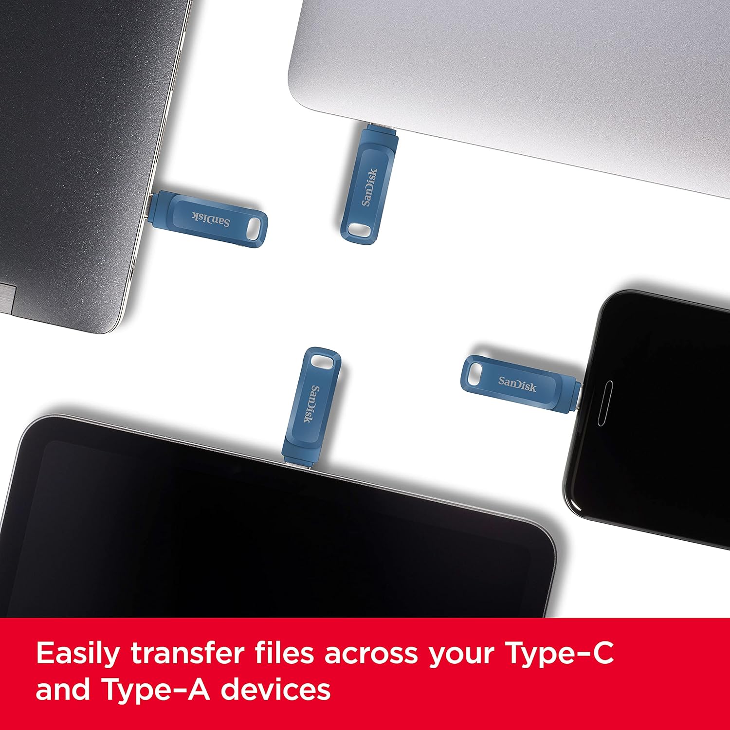 SanDisk Ultra Dual Drive Go USB Type C Pendrive for Mobile, Navy Blue, 32GB, 5Y Warranty