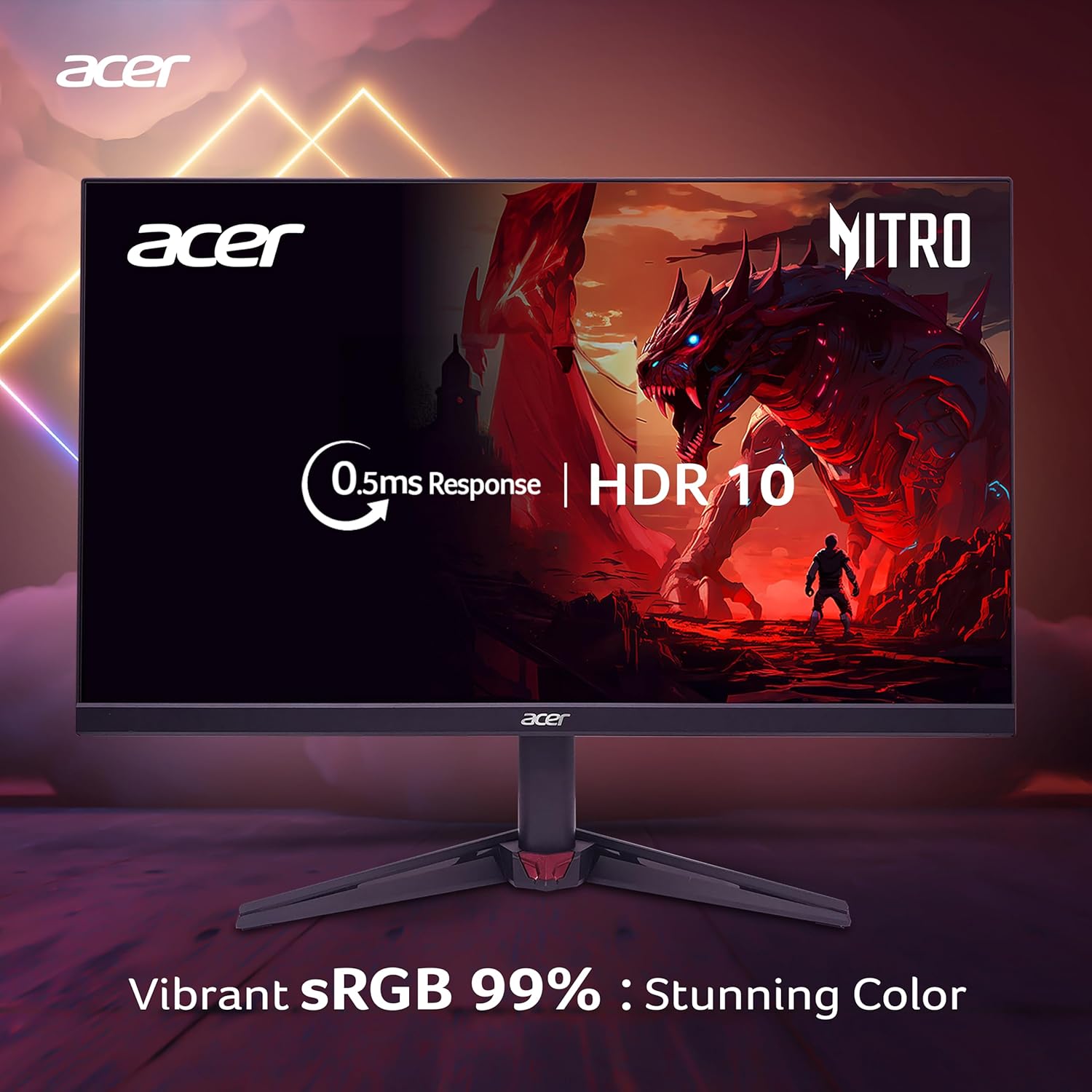acer Nitro VG270 X1 27 Inch IPS Full HD Backlit LED Gaming Monitor I 0.5 MS Response I 200Hz Refresh Rate I SRGB 99%, HDR 10 I 2xHDMI, 1xDP I Stereo Speakers I AMD FreeSync Premium I Eye Care (Black)